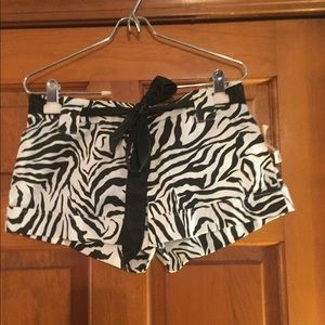 Zebra print cuffed shorts
